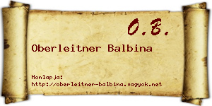 Oberleitner Balbina névjegykártya